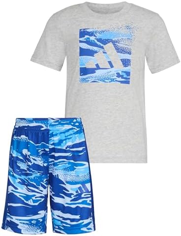 Genuinely Made Adventure-lore Boys Heather Tee Camo Shorts Set
