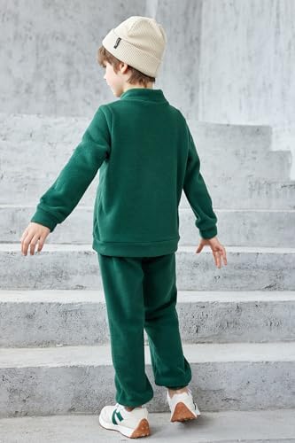 Arshiner Toddler Fall Set - Half-Zip Sweater Pants 3-4T
