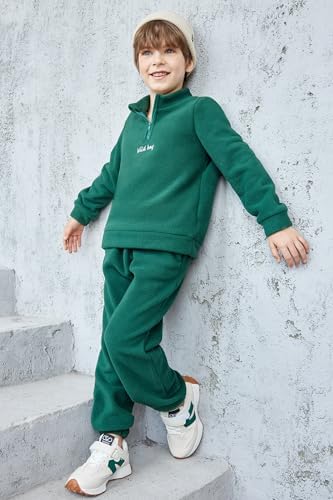 Arshiner Toddler Fall Set - Half-Zip Sweater Pants 3-4T