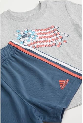 Adidas Boys 2-Piece Cotton Graphic Tee Short Set