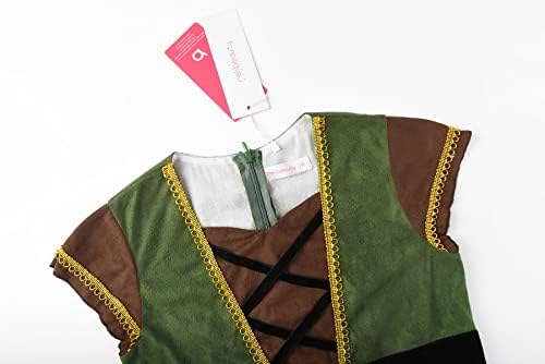 ReliBeauty Archer Costume Girls Huntress with Cape Green