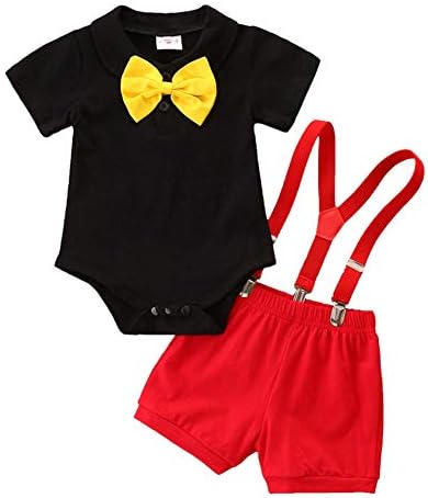Baby Boys Halloween Christmas costume - IDOPIP Bowtie Tuxedo Set