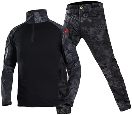 QIYUANT Kids Camouflage Tactical T-Shirt Pants Set Multi-Activity Outdoor Fashion