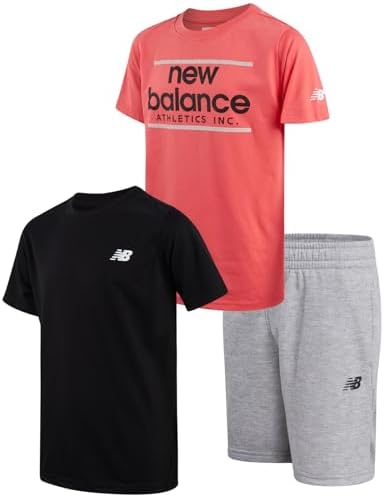New Balance Boys Short Set - Casual T-Shirt Fleece Shorts