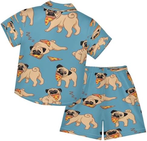 Pug Dog Friends Summer Outfit Adorable Toddler Set for Boys