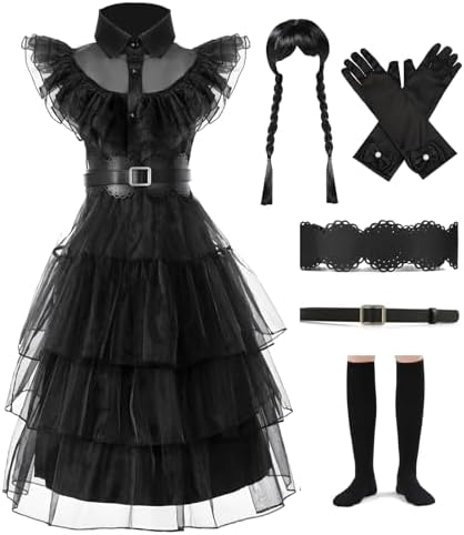 Girls Black Princess Halloween Costume Outfit for Kids