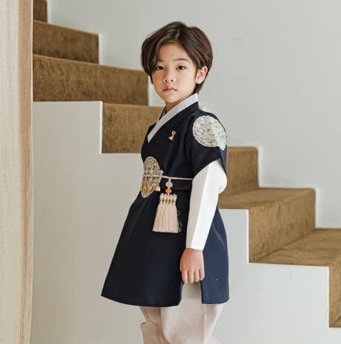 Charming Kids Korean Navy Boy Kids Hanbok 100 Days to 10 Years