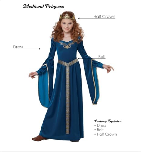 California Costumes Medieval Princess Girls Costume - Medieval Princess Set 19