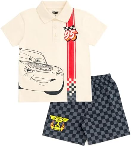 Disney Lightning McQueen Kids polo shirt shorts set