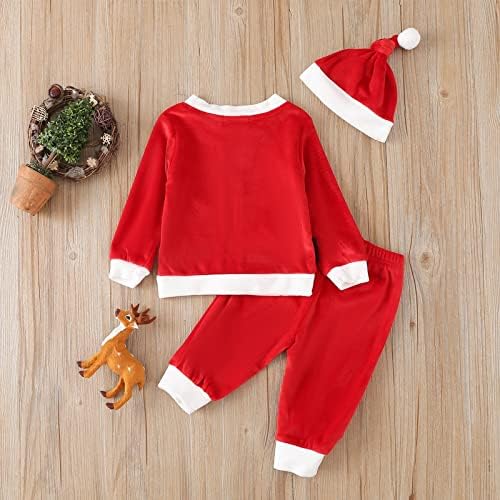 Newborn Christmas Outfit Boys Santa Print - Soft Breathable for Fall Winter
