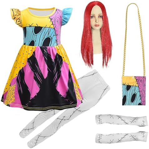 Sallys Spectacular Halloween Costume for Girls 5-in-1 Set