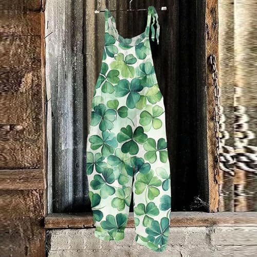 St Patricks Day Jumpsuit for Women Lucky Green