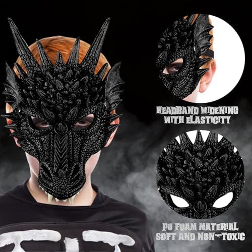 Nirvany Kids Dragon Cosplay Costume - Wing Tail Mask Set for Boys Girls