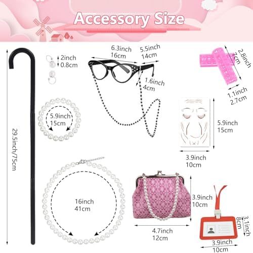 100 Days Grandma Costume Set