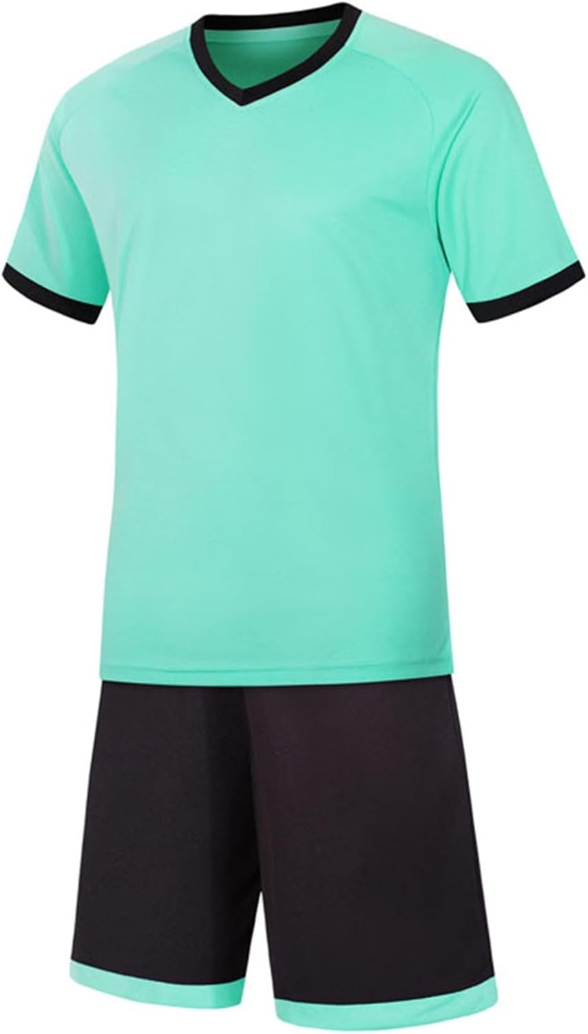 Soccer Football Kids Boys Girls Matching Action T-Shirt Mesh Shorts Set