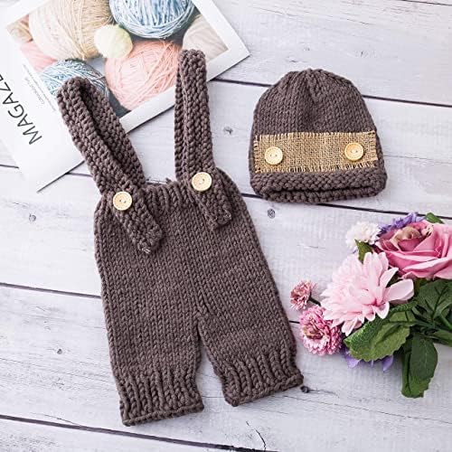 Vemonllas Newborn Baby Photography Kit Handmade Knit Bonnet and Pants