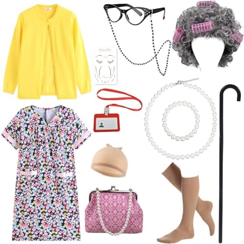 100 Days Grandma Costume Set