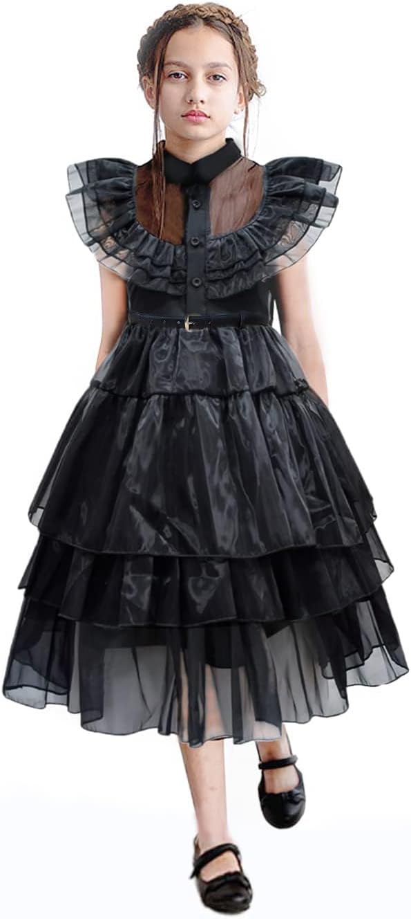GUUZOGG Wednesday Addams Costume Dress for Girls