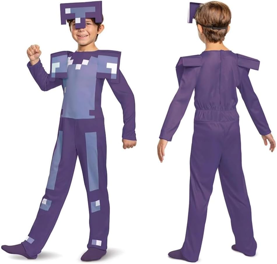 Minecraft Boys Costume with Enchanted Diamond Armor