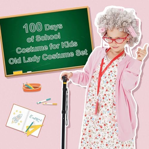 9-Piece OldLady Costume for Kids