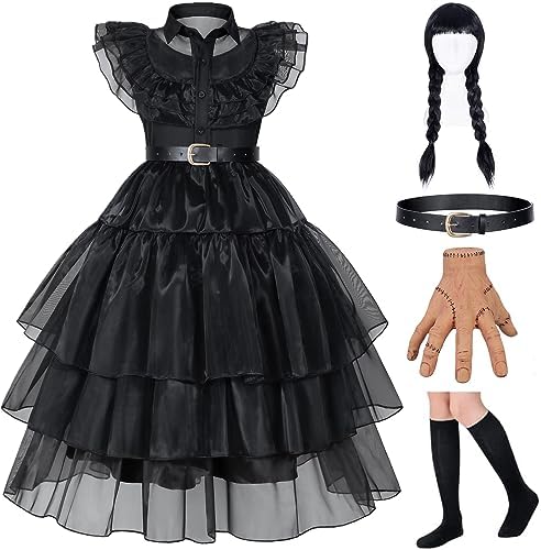 GUUZOGG Wednesday Addams Costume Dress for Girls