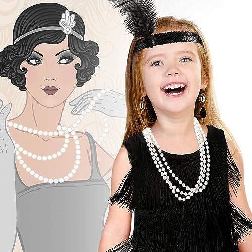 Xaatren Party 20s Flapper Dresses Costume Set for Kids