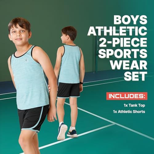 Casual Comfort Boys athletic shorts crew neck tank shirts