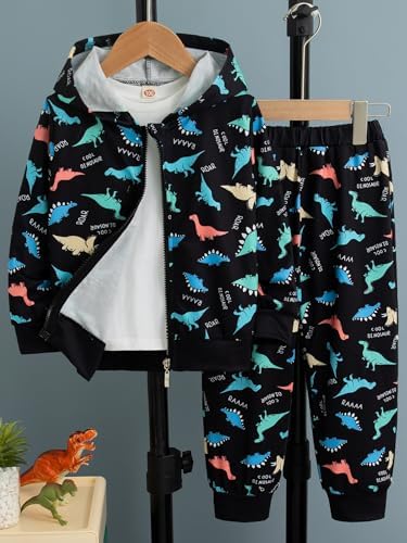 Premium Comfort Boys 2-Piece Dinosaur Print Outfit Set