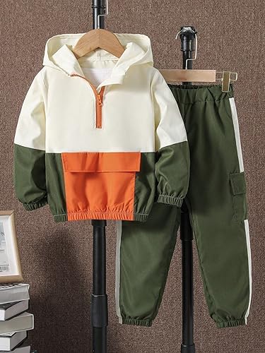 COZYASE Boys Half Zip Pullover Hoodie Pants Set Release the Cold