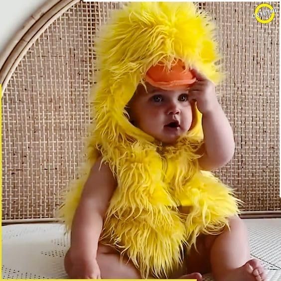 Premium Material Cute Toddler Halloween Furry Duck Costume Kids Zipper Vest