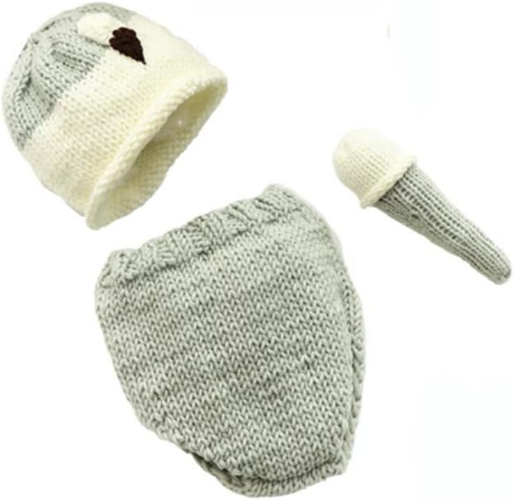 Newborn Photography Set Cute Ice Cream Hat Pants for Baby