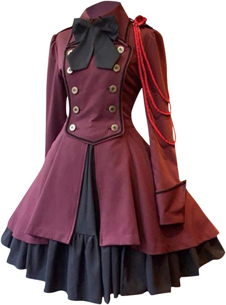 Muyise - womens medieval Renaissance gown retro velvet dress for Halloween cosplay