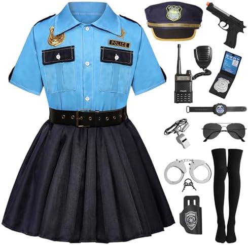 Ruimeier Halloween Police Costume Girls Toddler Uniform Set with Accessories
