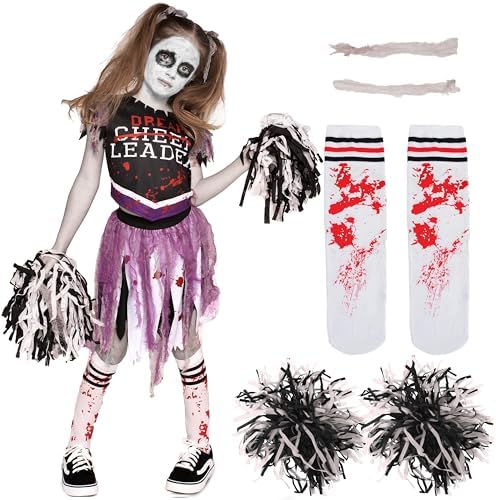 Zombie Halloween Cheerleader Costume Girls