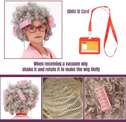 9-Piece OldLady Costume for Kids