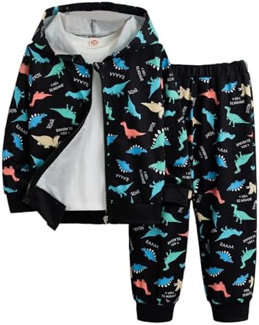 Premium Comfort Boys 2-Piece Dinosaur Print Outfit Set