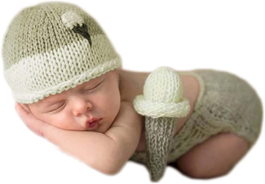 Newborn Photography Set Cute Ice Cream Hat Pants for Baby