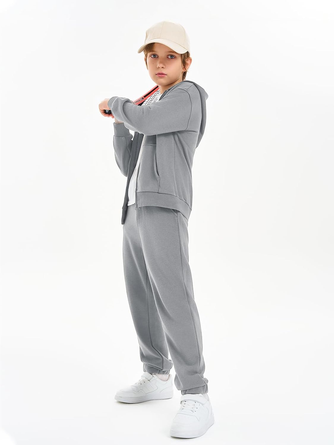 Haloumoning Boys Active Sweatsuit - Soft Comfortable for 5-14 Years