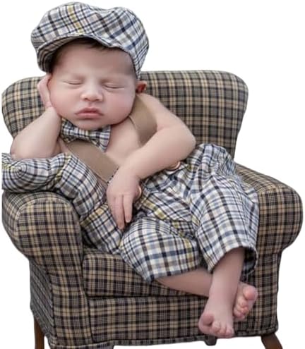 Vomdrok - Newborn Photography set Cutesy Overalls with Hat Bowtie