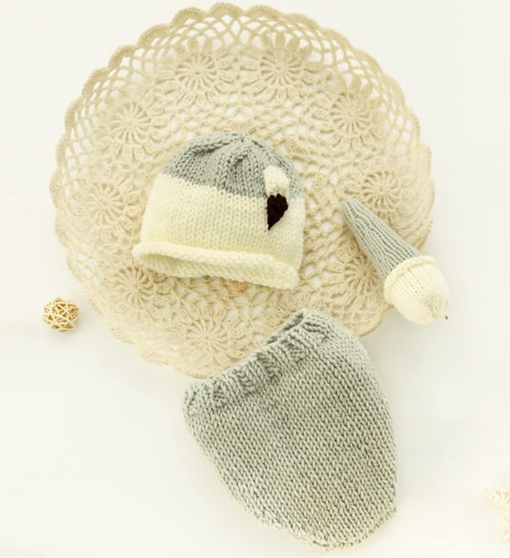 Newborn Photography Set Cute Ice Cream Hat Pants for Baby