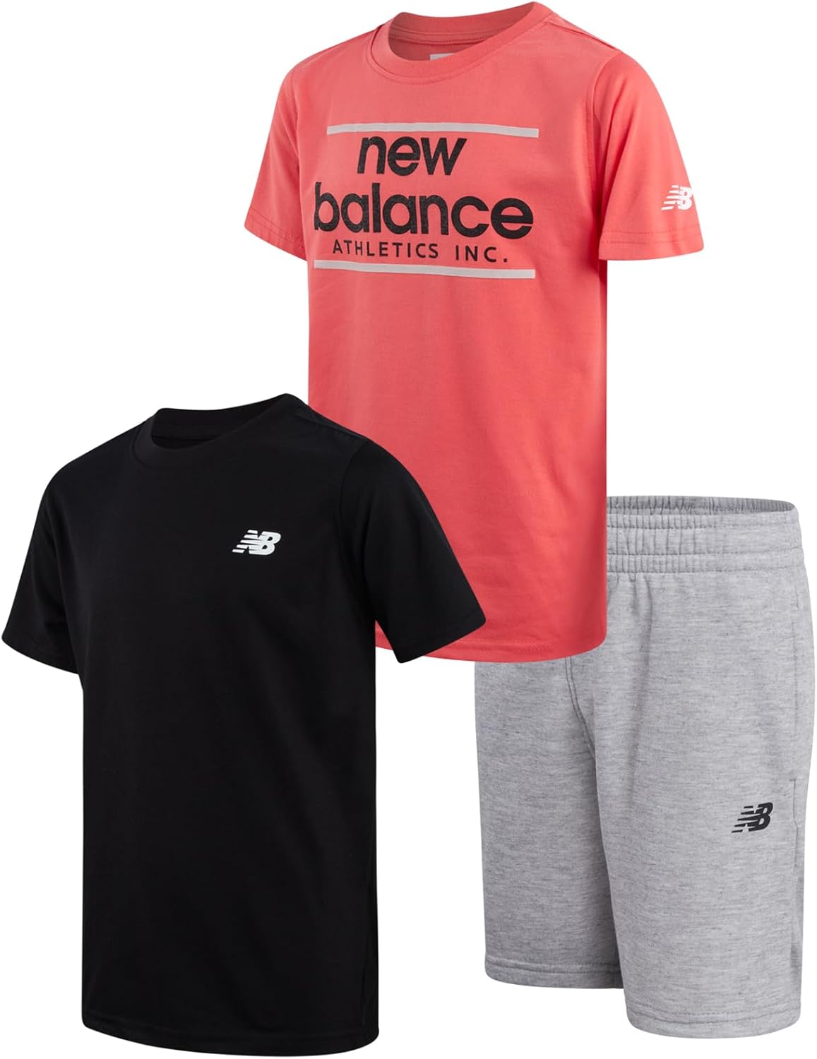 New Balance Boys Short Set - Casual T-Shirt Fleece Shorts