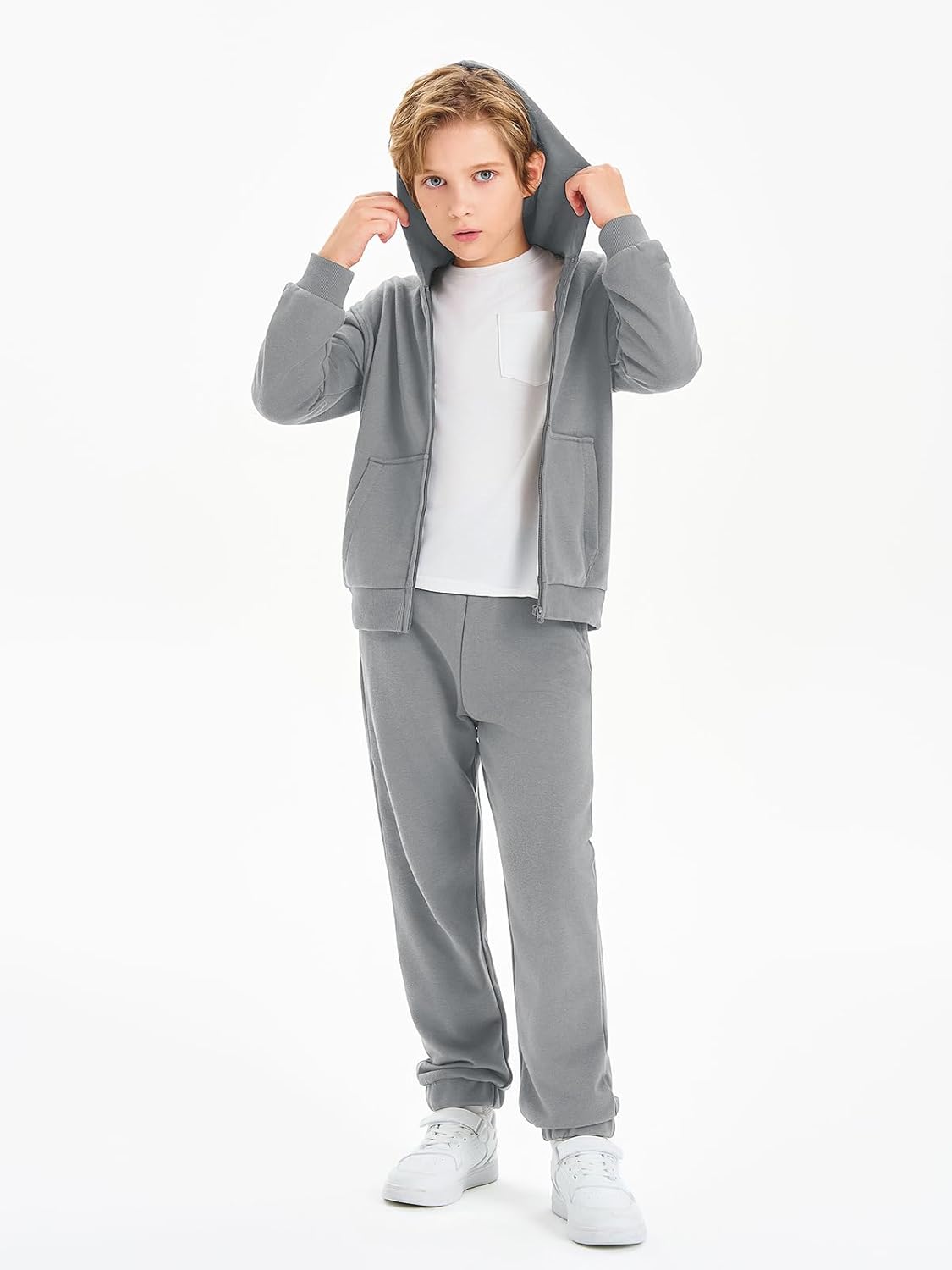Haloumoning Boys Active Sweatsuit - Soft Comfortable for 5-14 Years