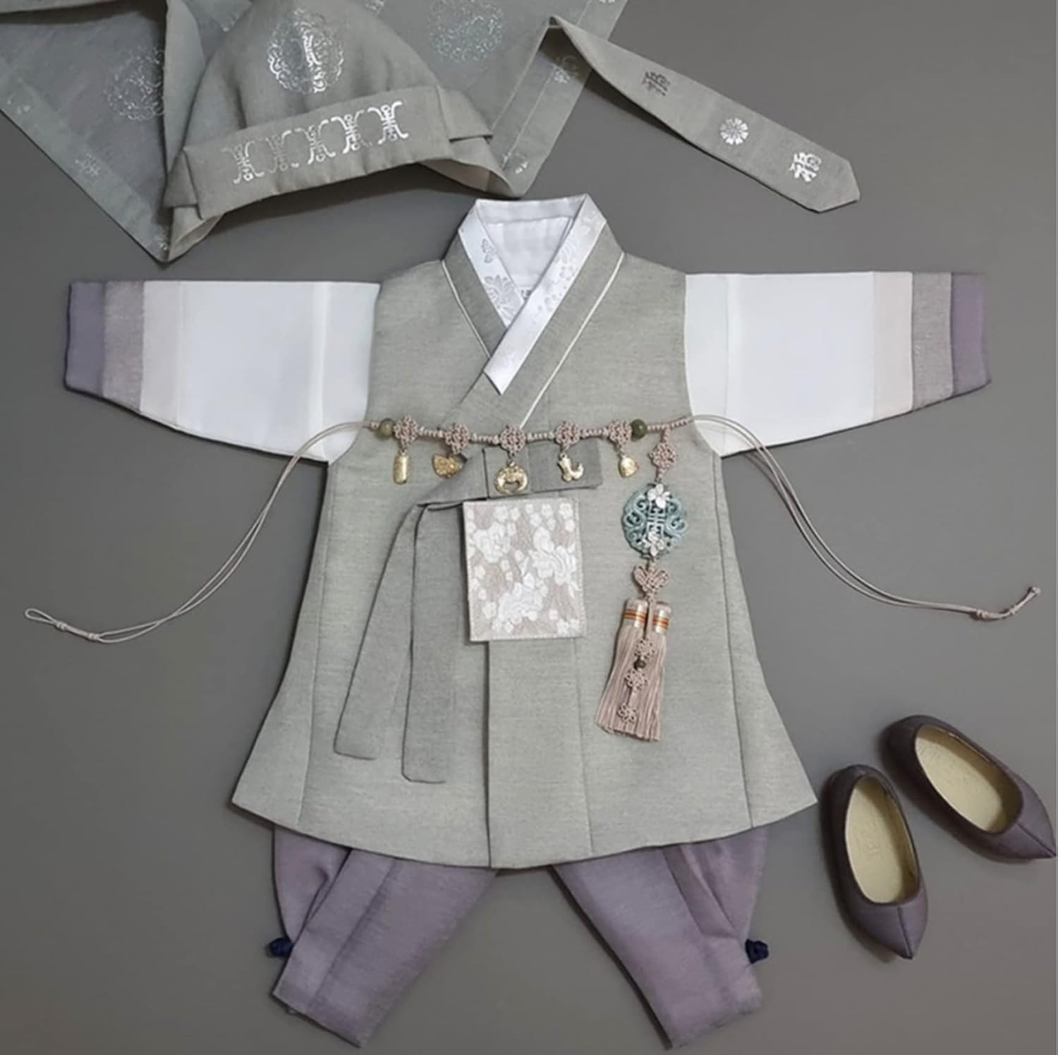 Stunning Korean Striped Green Boy Hanbok for Birthdays Celebrations
