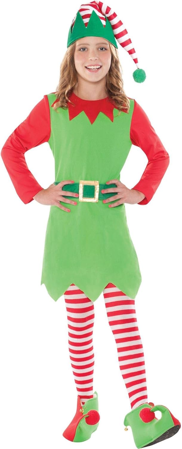Transform Into a Festive Hero with Amscan Christmas Elf Costume Set Medium