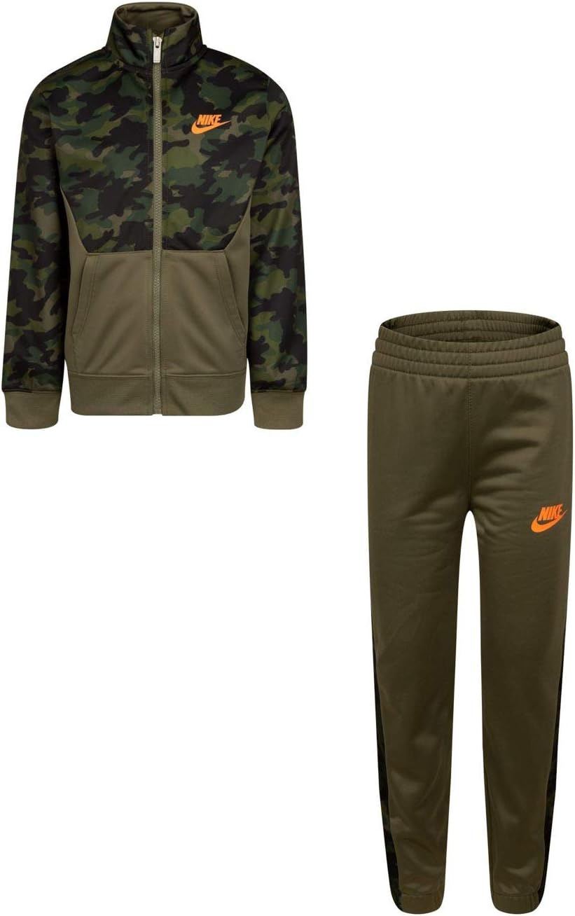 Nike Boys Thermo Dri Fit Jacket Pants Set MediumOliveOrange 6