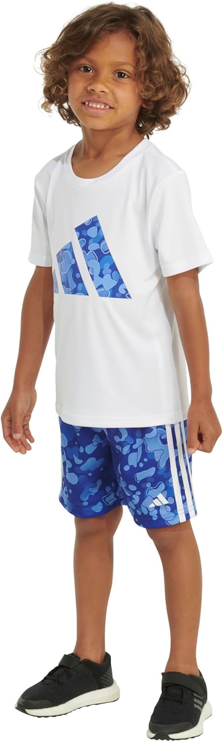 Adidas Boys woodland graphic t-shirt and shorts set