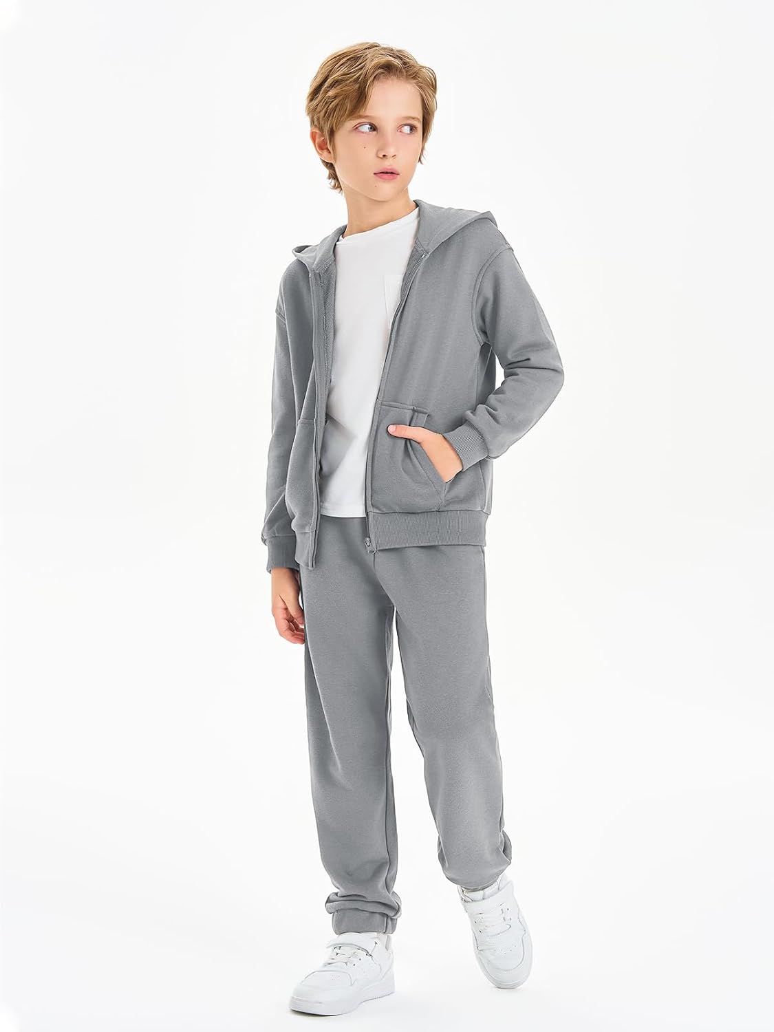 Haloumoning Boys Active Sweatsuit - Soft Comfortable for 5-14 Years