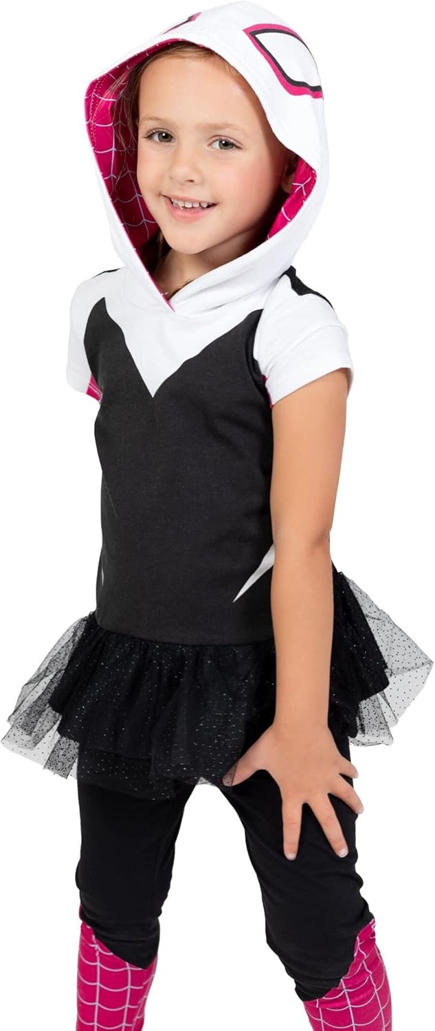 Marvel Avengers Spider-Man Spider-Gwen Captain America Girls Cosplay Toddler Kids Set