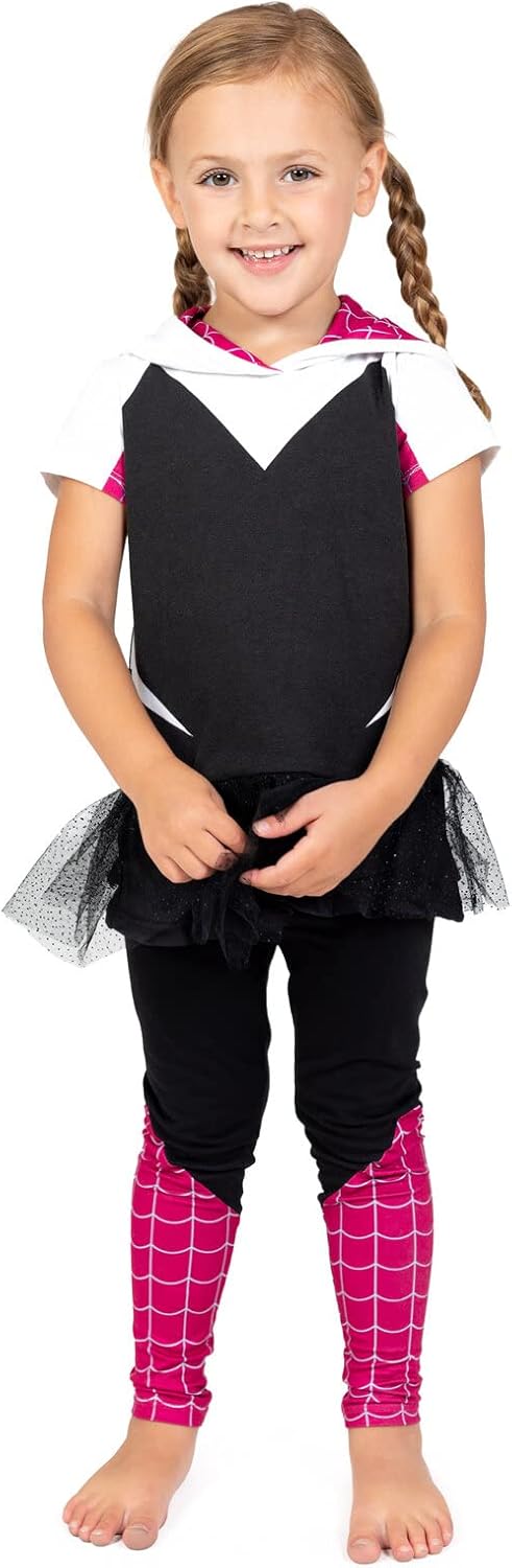 Marvel Avengers Spider-Man Spider-Gwen Captain America Girls Cosplay Toddler Kids Set