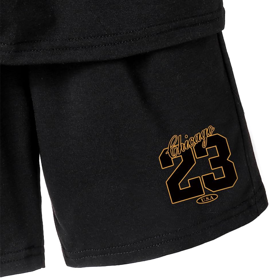 juniors boys t-shirt shorts set with letter graphic print